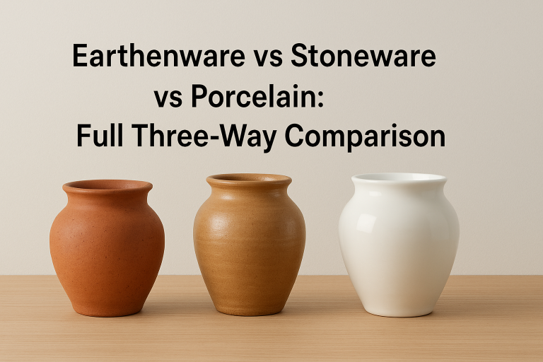 Earthenware vs Stoneware vs Porcelain: Full Three-Way Comparison