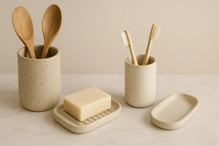 Ceramic Kitchen and Bathroom Accessories: Utensil Holders Soap Dishes and More